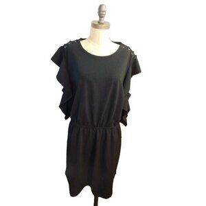 City Chic Size 20 Black Plus Size STRETCH Lace up Shoulder Style Dress